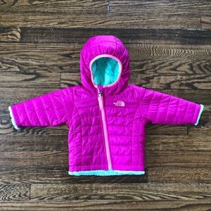 The North Face baby girl puffer jacket, Size 3-6 months